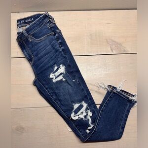 Size 2 Short Distressed American Eagle Skinny Jeans